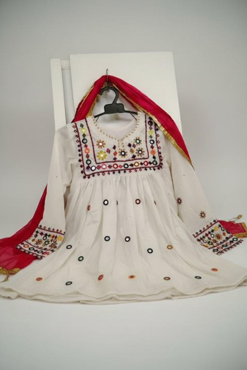 Anarkali Pishwas With trendy mirror work